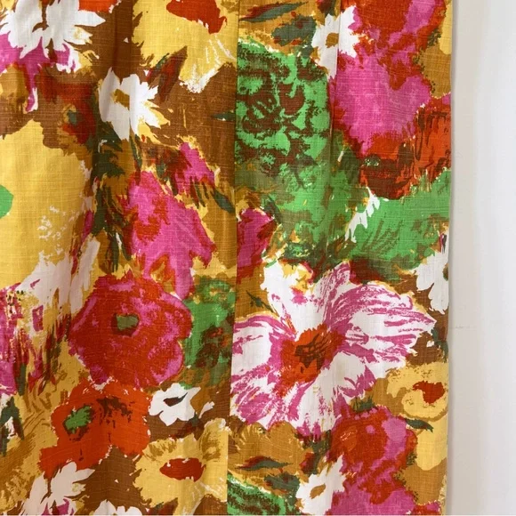 Talbots Dress Size 6 Sheath Floral Pockets Sleeveless Bright Colors 100% cotton - Picture 6 of 14